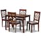 Baxton Studio Celina Grey Upholstered and Walnut Wood 5-Piece Dining Set 172-9875-8959 - alternate 1